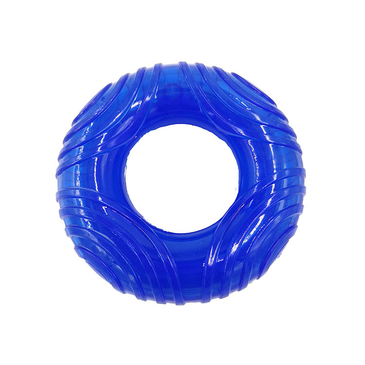 Factory Direct Supply TPR Thread Sound Transparent Circle Medium and Large Pet Molar Tooth Cleaning Rubber Ring New Dog Toy