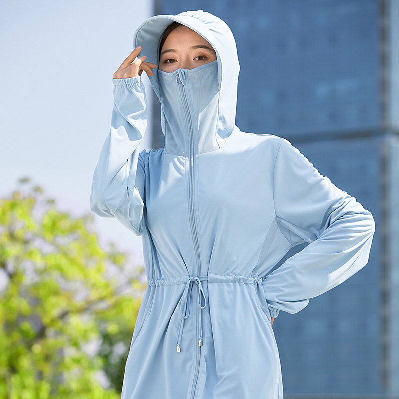 防晒衣女中长款夏季摆摊儿外套女韩版宽松防紫外线透气冰丝防晒服