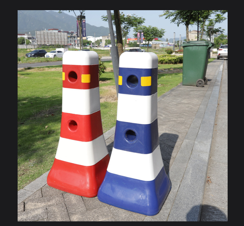 塑料隔离墩道路防撞设备蓝白红白栏注水围挡道路分流市政护栏直销