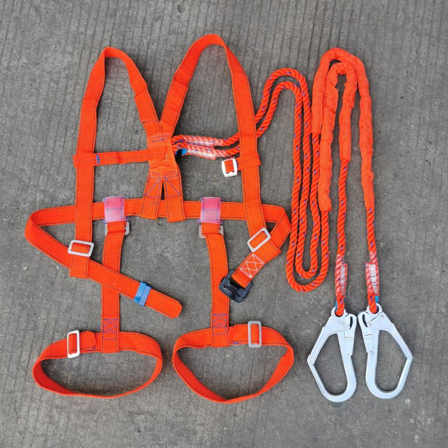 宏建国标高空作业五点式双绳3米大挂钩安全带劳保印字