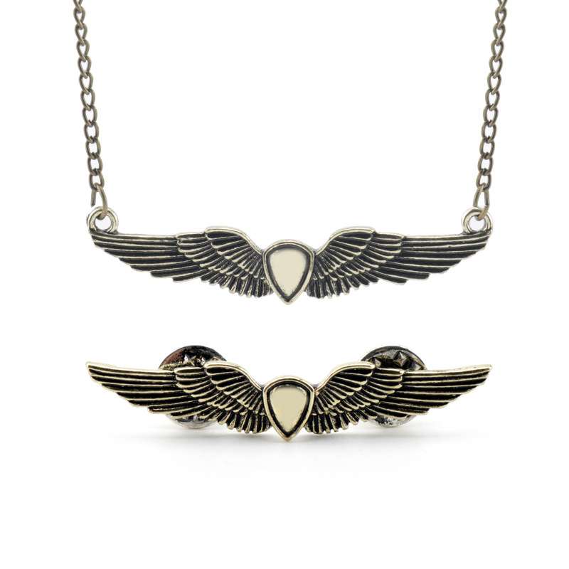 the last of us美国末日2翅膀项链复古天使翅膀胸针领针金属徽章