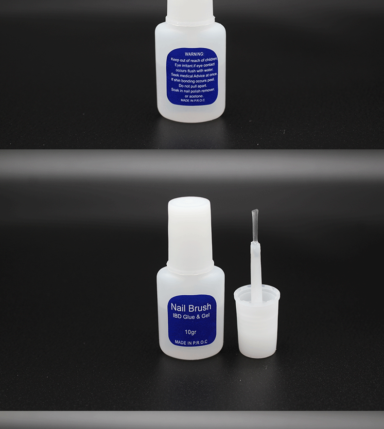 假指甲贴片胶水美甲贴胶水滴管瞬间胶带毛刷10g胶水厂家现货批发