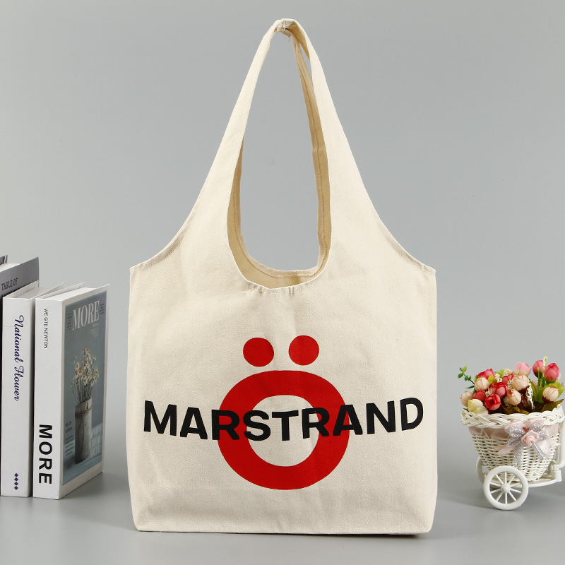 创意帆布背心袋学生单肩手提冲孔彩印购物袋帆布包加印数码图案