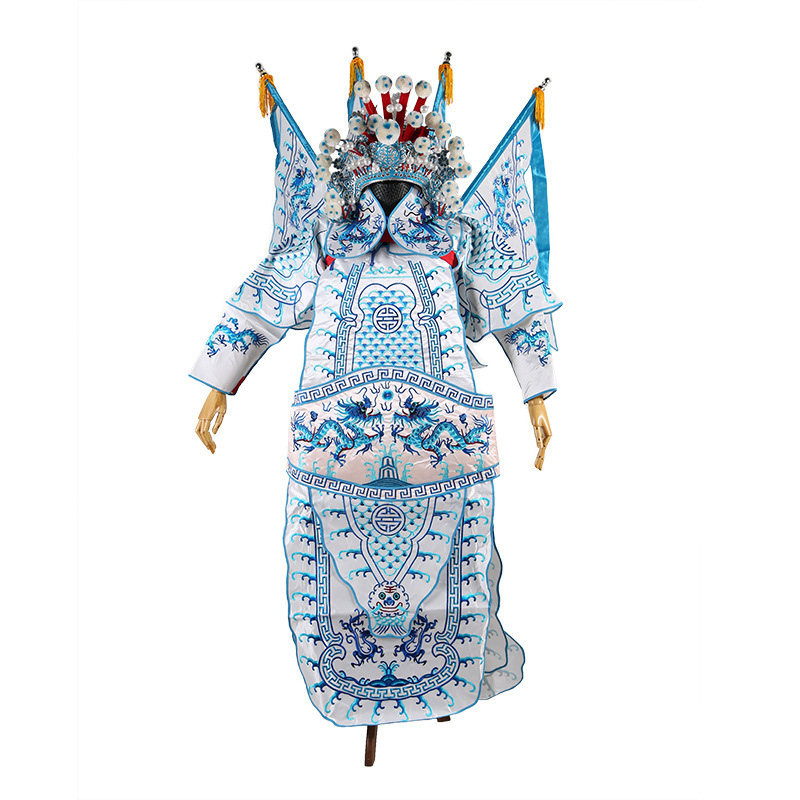 戏曲男靠 京剧豫剧戏剧武生武将将巾戏服服装小生男大靠靠旗