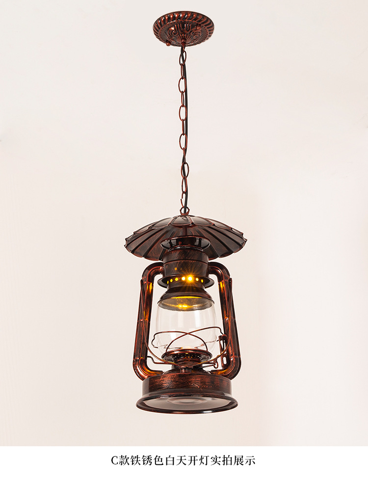 工业风格马灯吊灯煤油灯复古铁艺灯个性创意工业吊灯餐厅咖啡美式