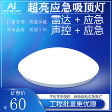 消防应急照明灯两用LED感应吸顶灯过道楼道停电自动亮12w18w24w7w