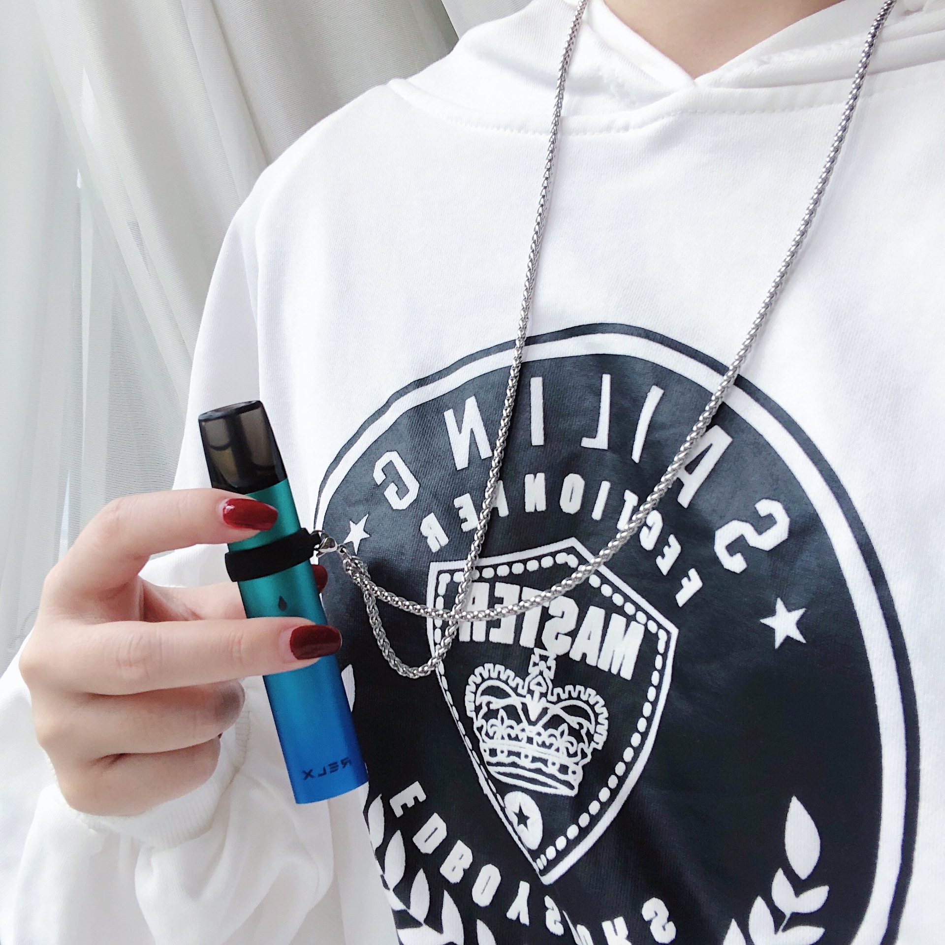 新relax钛钢链挂脖绳relx一代贴纸挂绳不锈钢链悦客四代moti小野