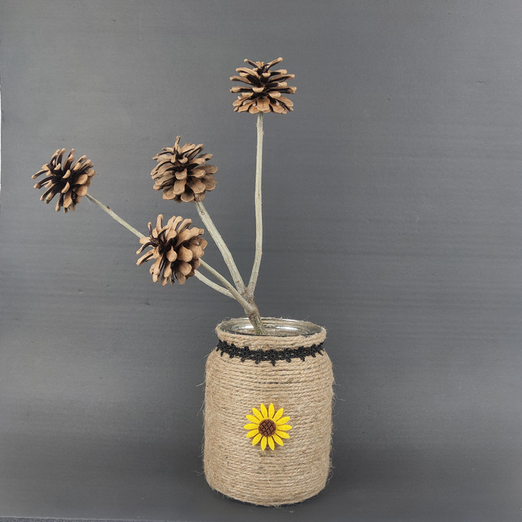 制作绑彩色绳子创意编织玻璃做花瓶的麻绳摆饰-阿里巴巴