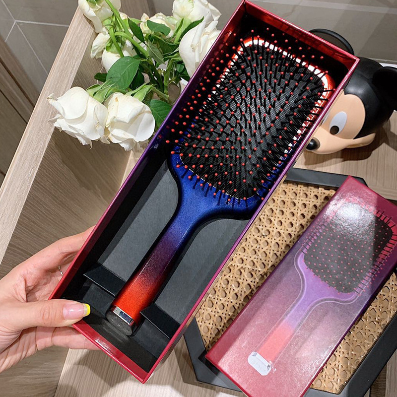 新款gh英国气垫梳彩虹按摩美发梳防静电abs树脂气囊梳子礼盒装