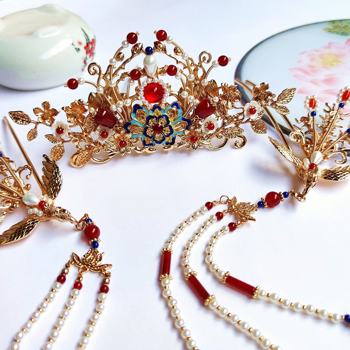 新品古之韵原创明制汉服发簪发冠古风头饰古装配饰华丽凤凰于飞