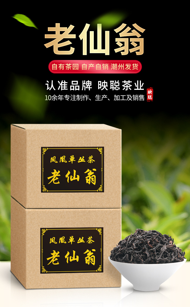 盒装凤凰老仙翁单枞茶叶批发 炭焙凤凰单丛茶潮州乌龙茶 映聪茶业