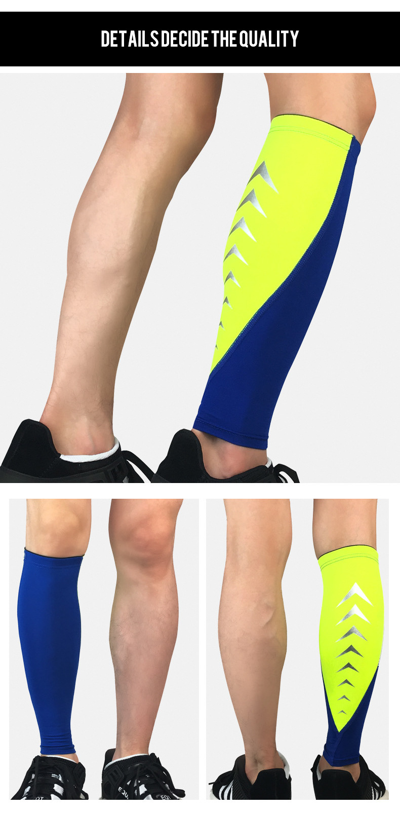 运动护小腿套透气压力缩护膝裤袜子户外足球篮球跑步骑行登山护具