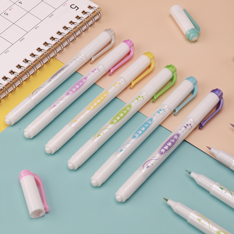 colnk581圆气秀秀笔双头圆点软头秀丽笔彩色学生做记号彩绘手账
