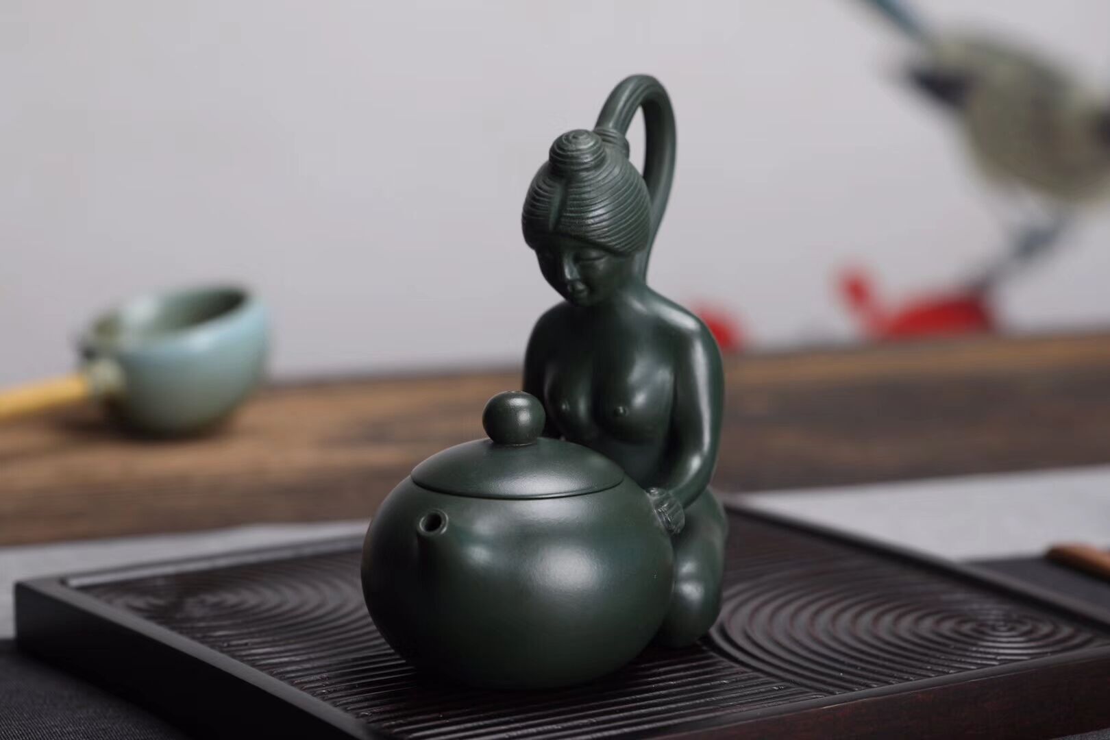 宜兴紫砂壶茶具名家正品纯手工精品原矿优质绿泥美女西施壶特价