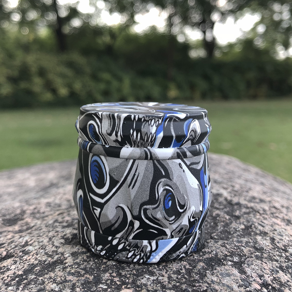 跨境新款 40mm锌合金研磨器 水转印工艺多图案研磨器 grinder