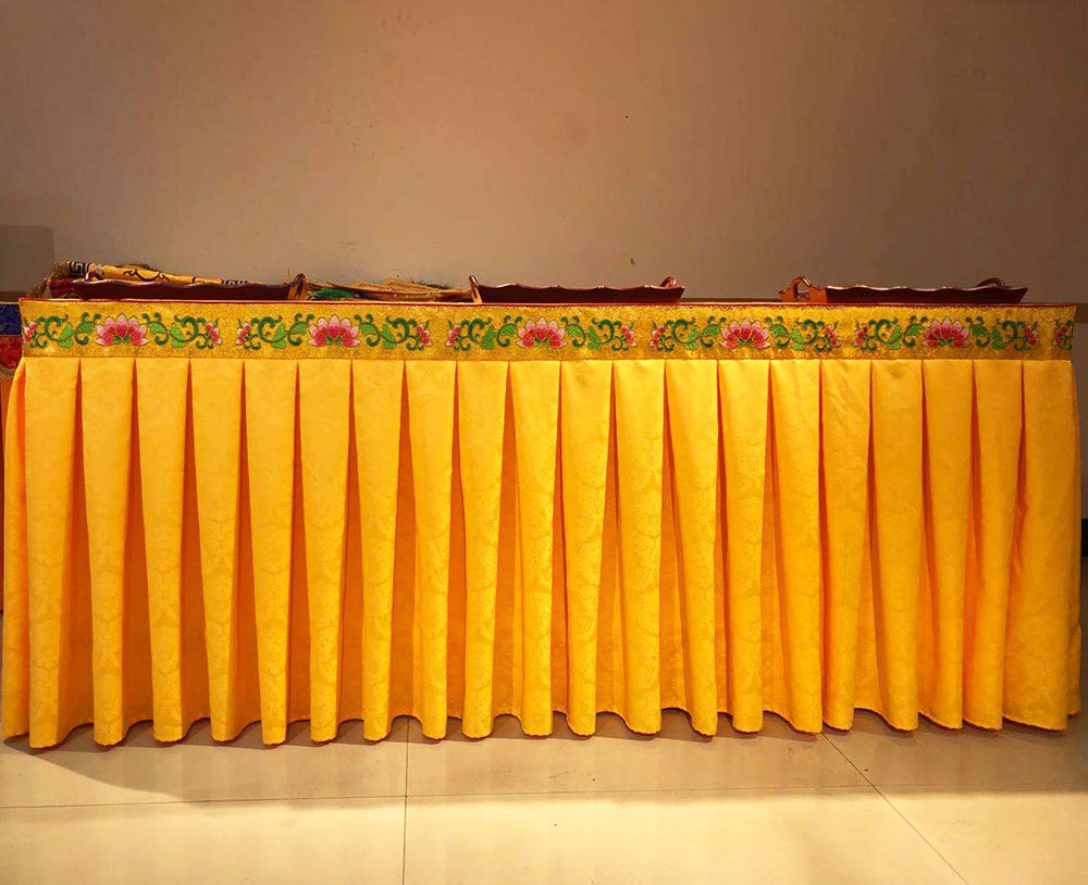 佛教佛具寺庙佛堂桌裙供桌围台布佛台桌罩神位供桌布定制1米85元