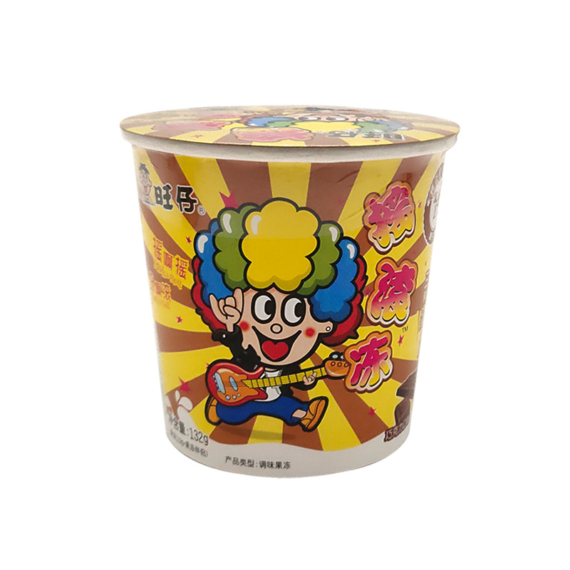 旺旺摇滚冻132g儿童休闲怀旧零食校园小吃摇摇冻布丁网红沾粉果冻