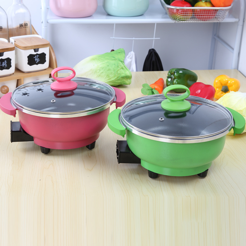 时尚宿舍学生锅多功能电热锅家用小火锅电煮锅煎炒蒸煮一体小电锅