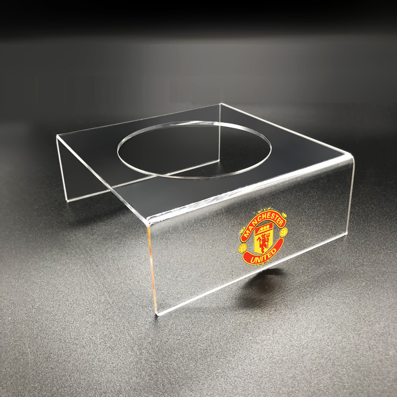 足球球托亚克力透明u型镂空底座桌面球摆台英超队标徽支架展示台