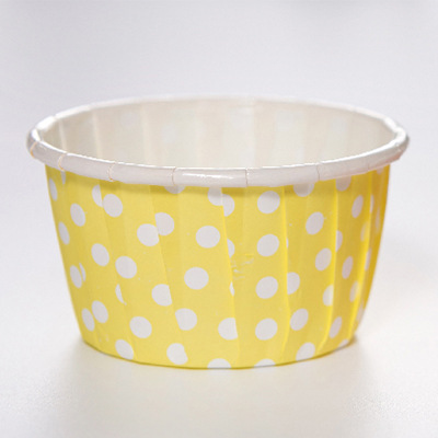 100个小号卷口杯卷边pet淋膜纸杯迷你蛋糕耐高温烤杯马芬杯托3830