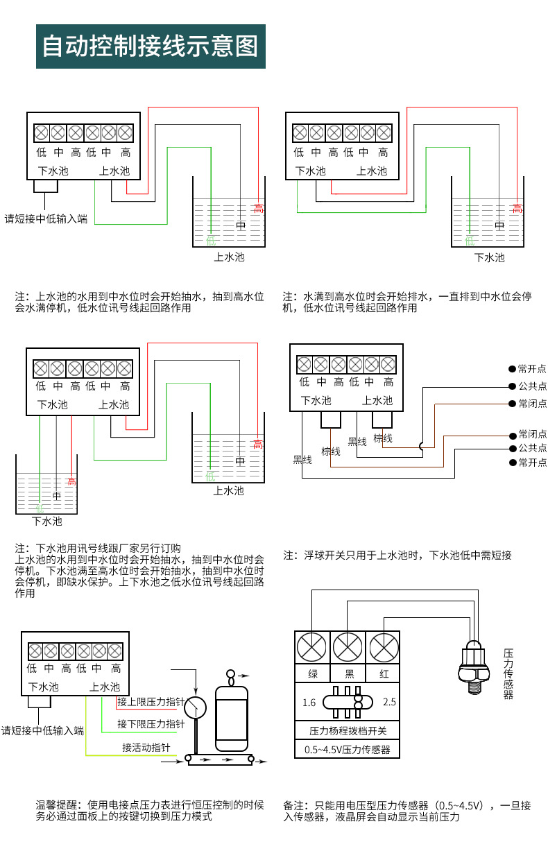 单相缺水保护器自动上水排水三相远程遥控深井潜水泵智能控制器