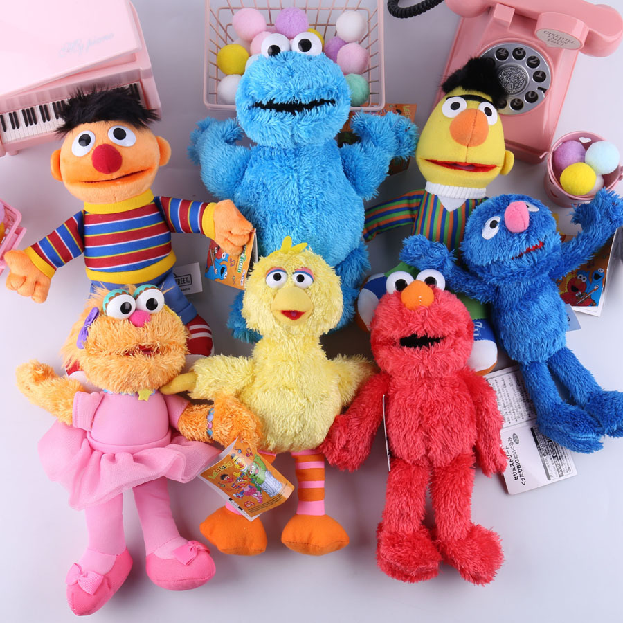 芝麻街sesamestreet毛绒公仔elmo艾摩红娃玩具公仔抓机娃娃