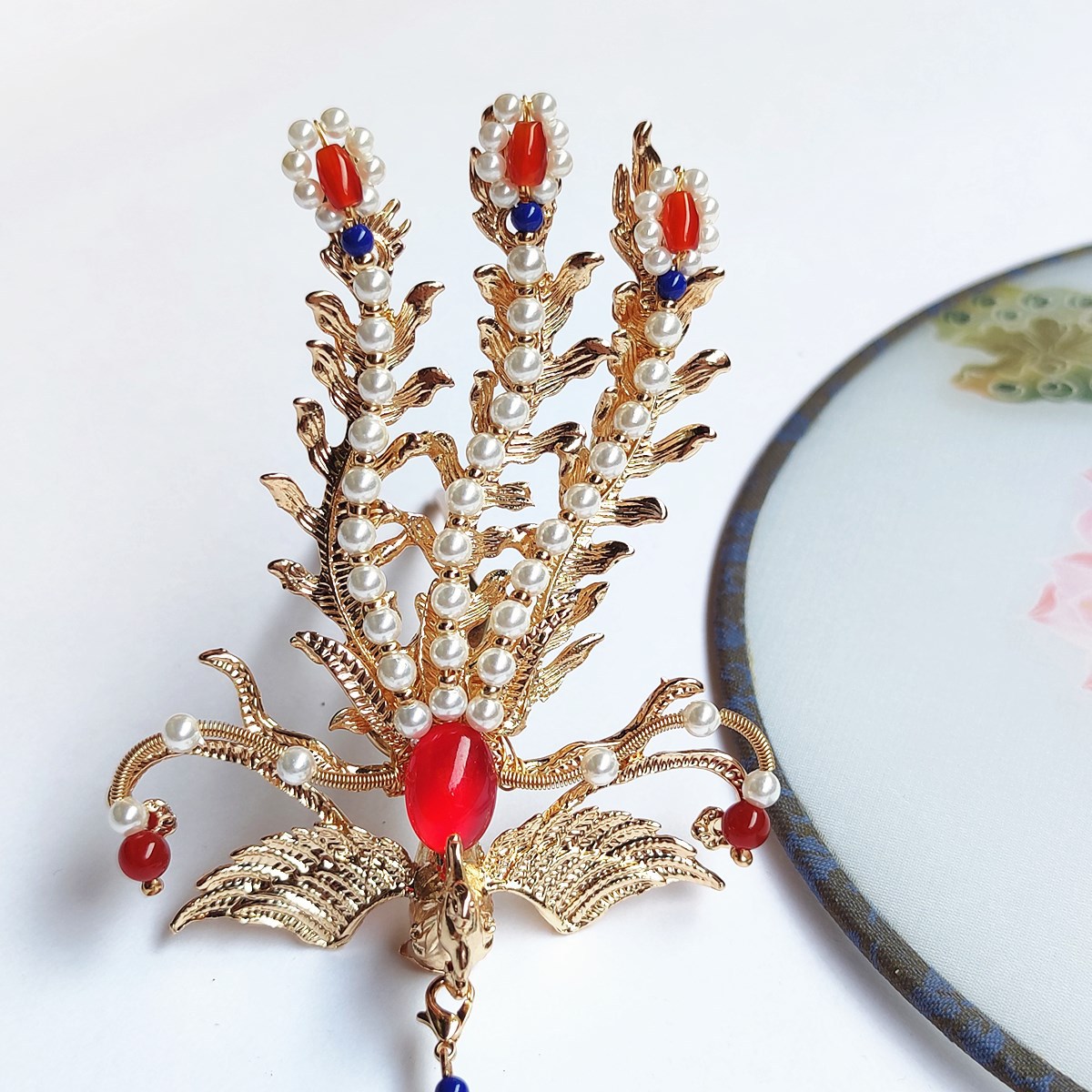 新品古之韵原创手工制作明制汉服头饰古风发簪古装配饰华丽凤凰钗