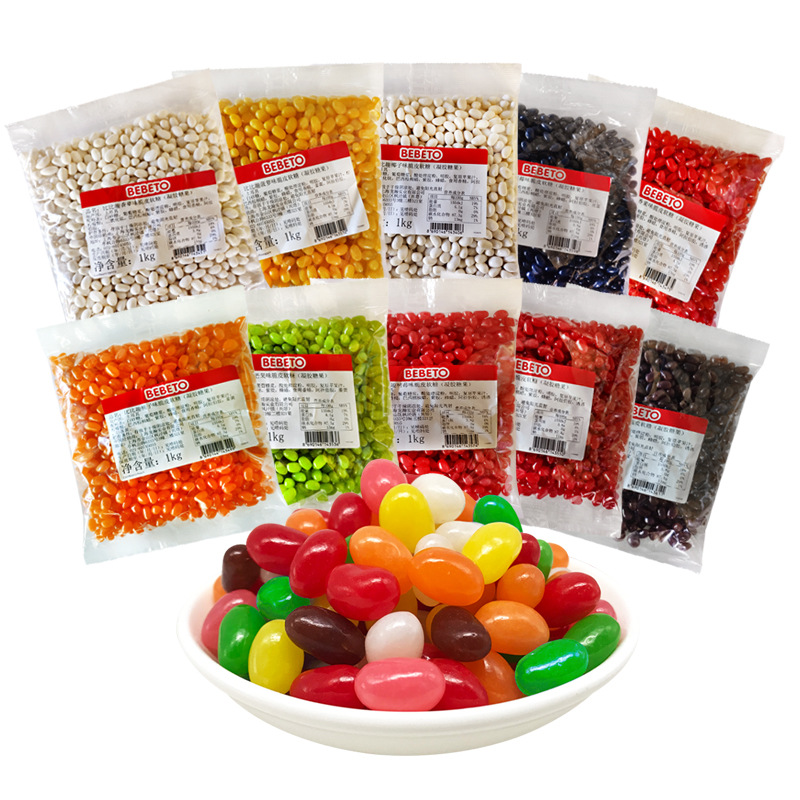 包邮bebeto比比趣脆皮软糖2斤土耳其进口水果味脆皮糖豆散装批发
