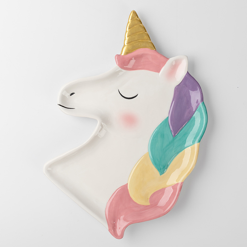 独角兽样式陶瓷胡椒瓶二件套卡通动物椒盐罐套装跨境专供厨房用品