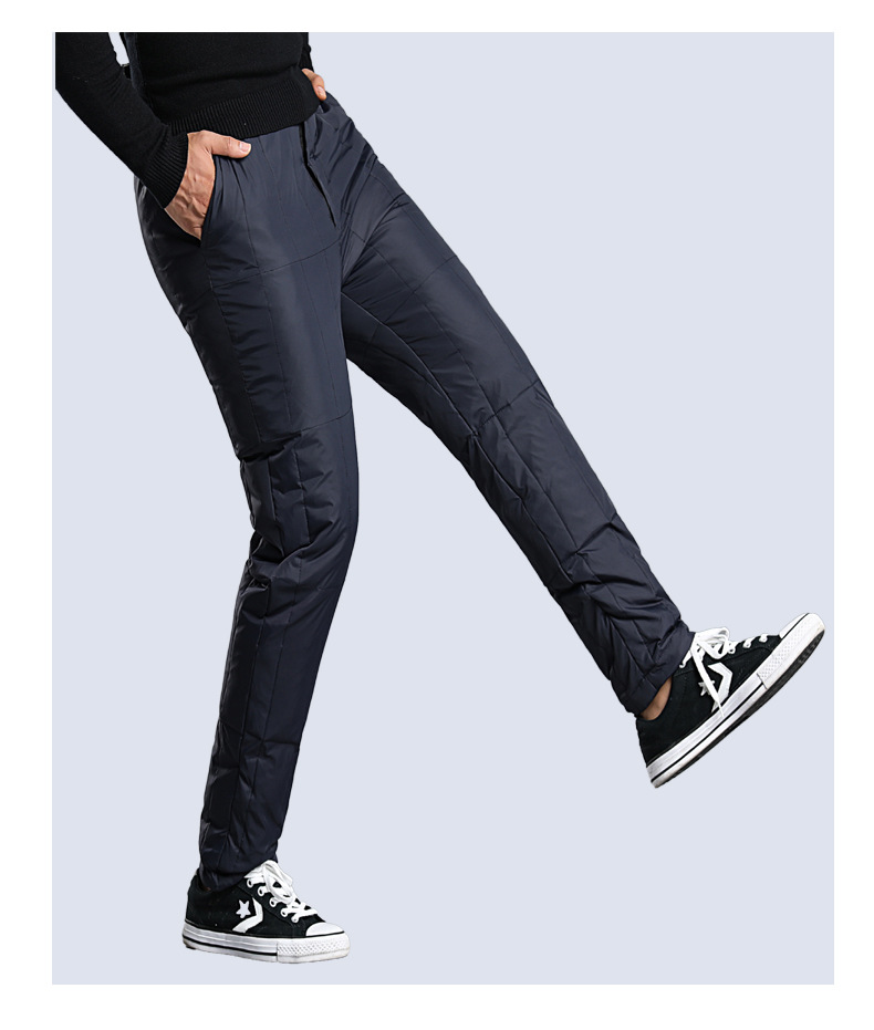 中老年男式羽绒裤男士冬季高腰保暖裤爸爸装内外穿大码棉裤批发