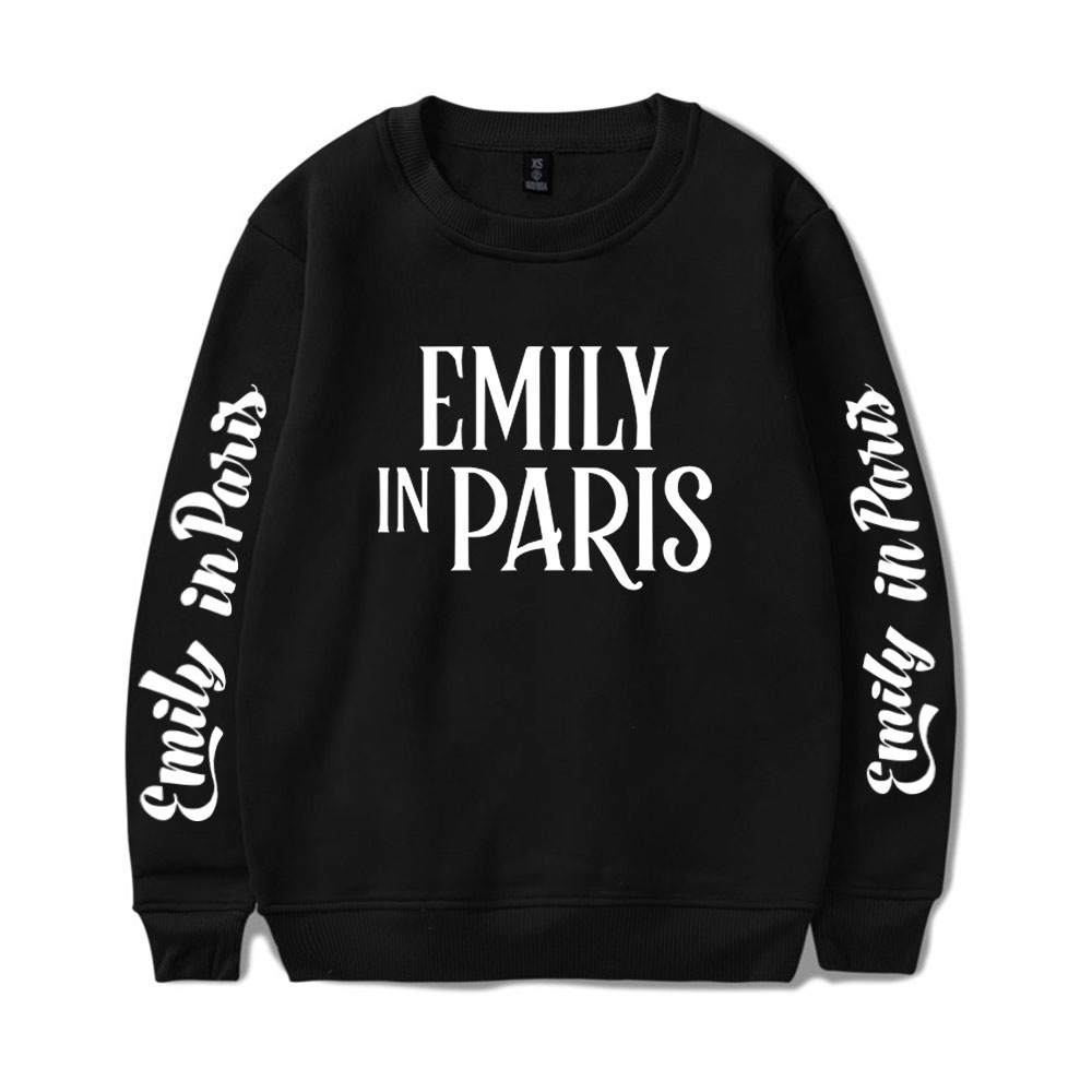 美剧emily in paris 艾米丽在巴黎 2d印花男女圆领卫衣hoodie