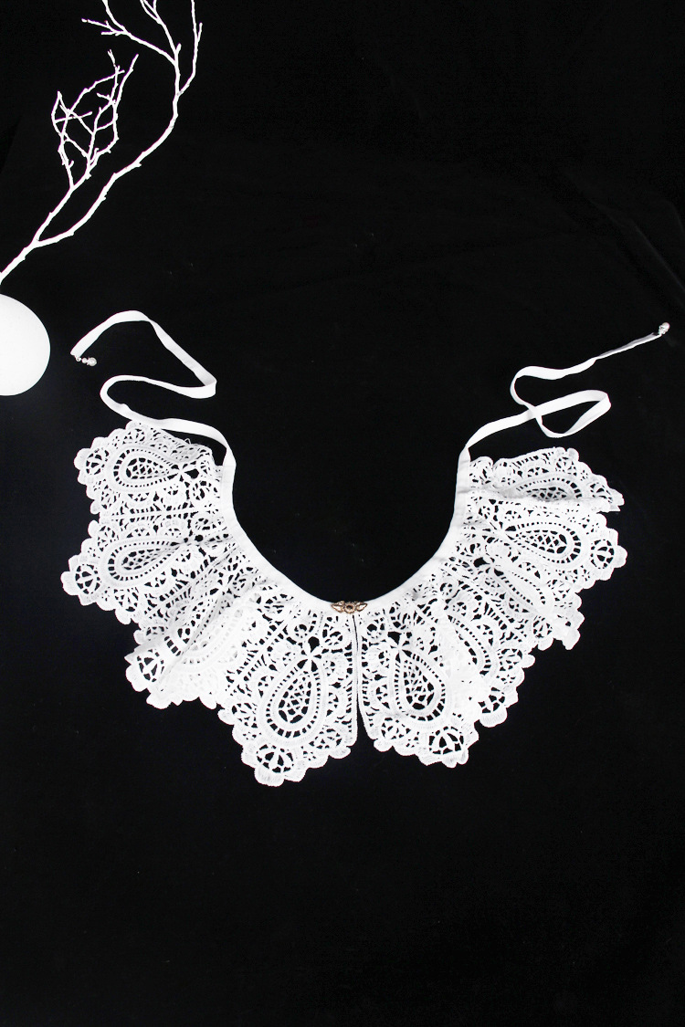 现货汉服云肩珍珠蕾丝披肩少女明制配饰古风饰品镂空假领子围领宋