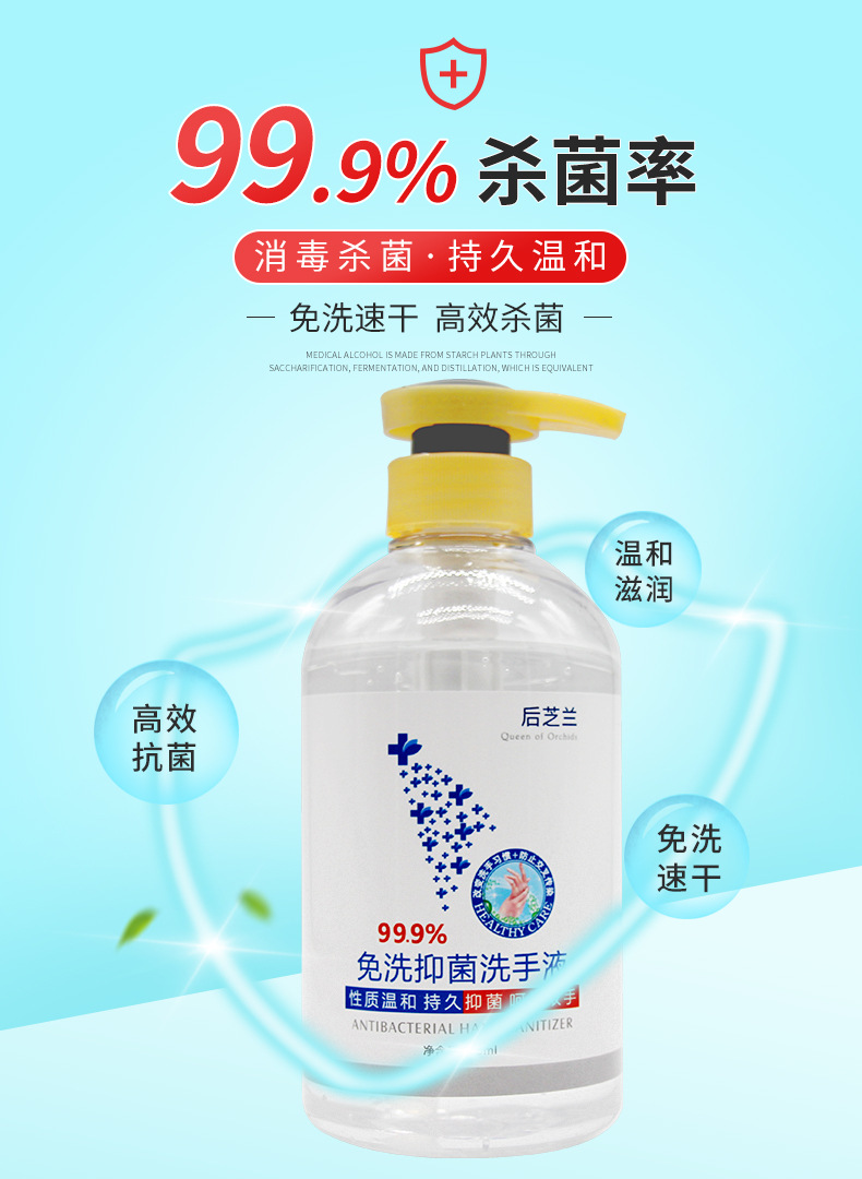 后芝兰500ml免洗手液24瓶/箱 免洗手消毒液厂家直销