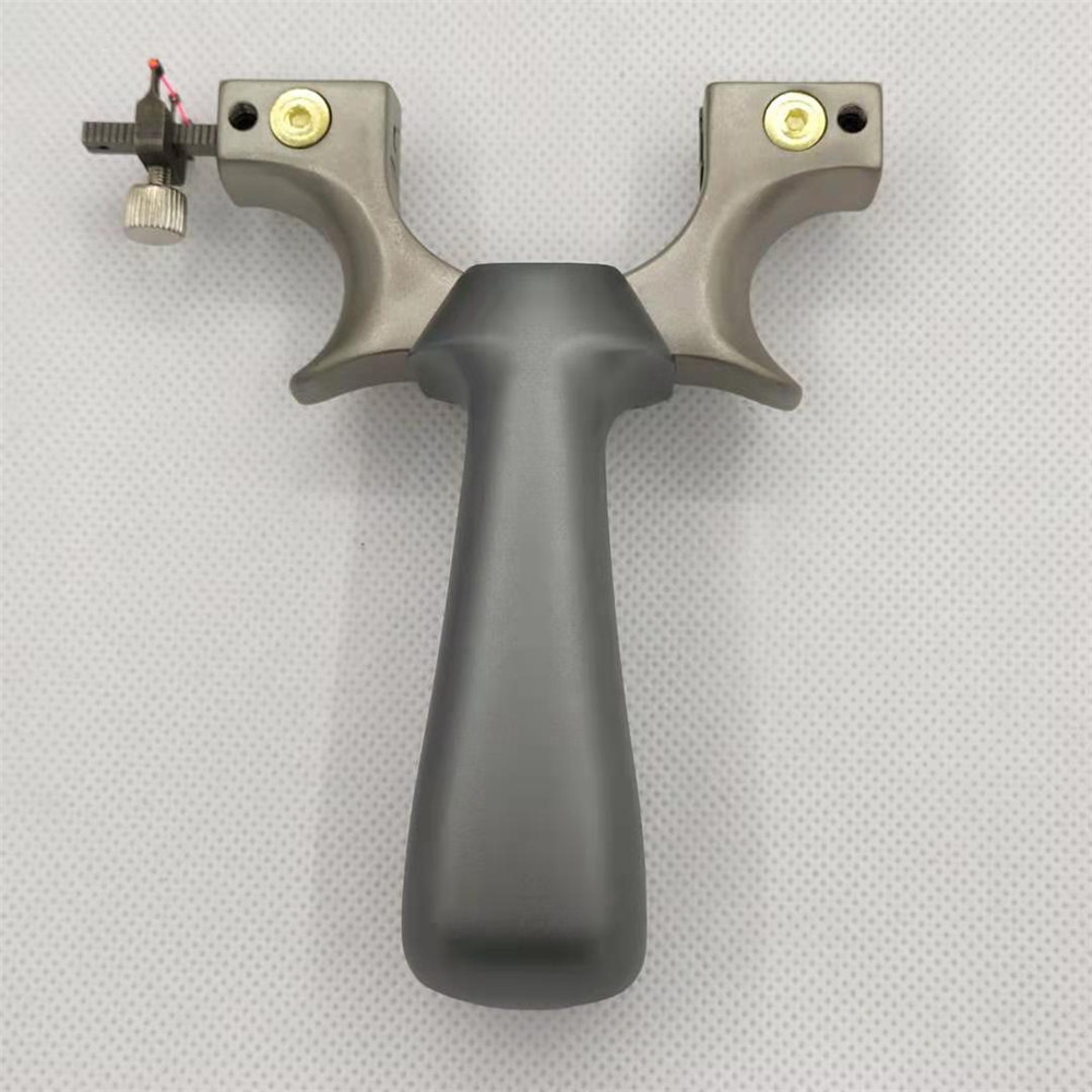 440c惊雷弹弓 扁皮精准快压夹片弹弓440不锈钢新款实木手柄惊雷弓