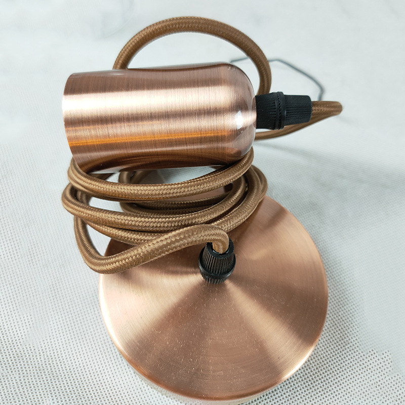 电镀diy吊灯 生产供应diy吊灯 铝材吊灯彩色编织线吊灯套件