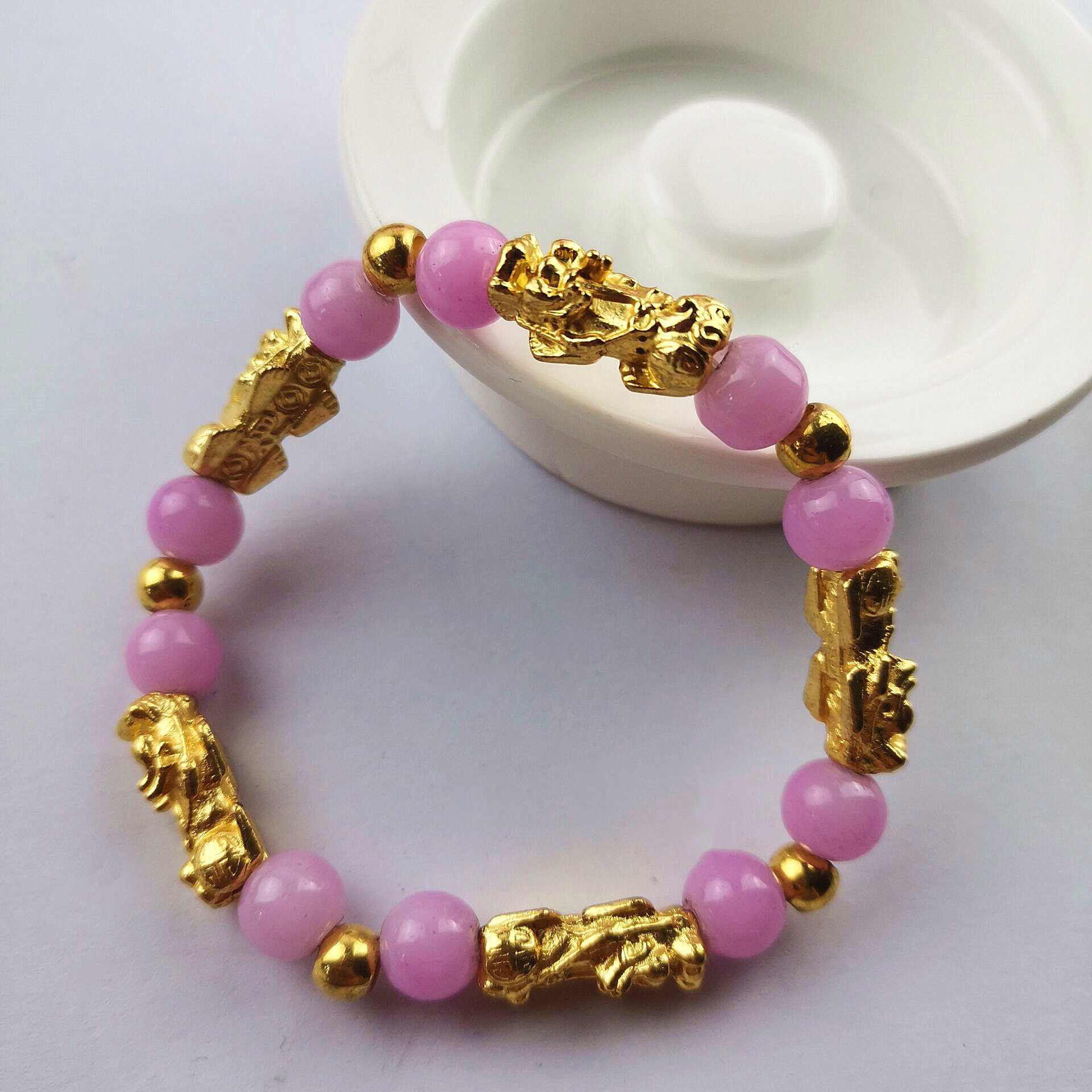 貔貅手链六字真言貔貅手链镀金麒麟女款手链批发