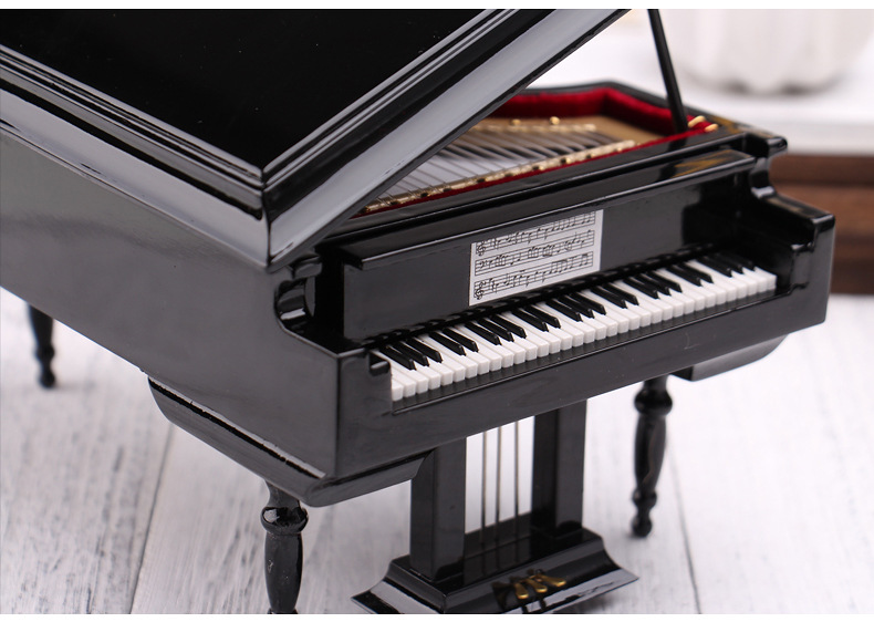 迷你三角钢琴模型摆件加工定制八音盒商务生日礼物可刻创意logo