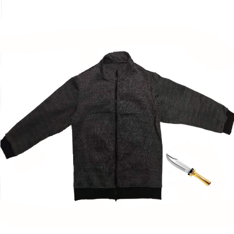 防割夹克黑色拉链款夹克防割服防砍防护服厂家定制卫衣
