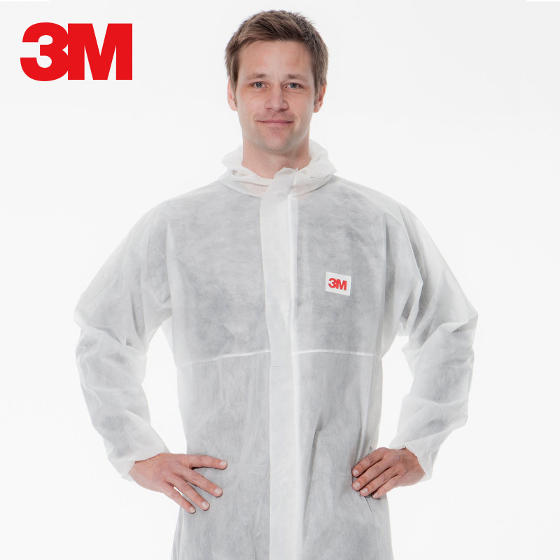 3m4515防护服连体带帽实验室喷油漆打磨防尘全身白色一次性工作服