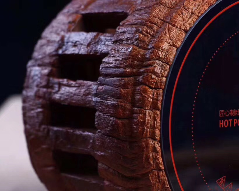 缅甸花梨车轴茶叶罐风化木轮轴香炉老物件车轱辘电磁炉茶杯垫摆件