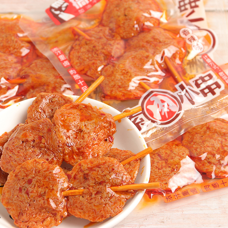 搞大路 素肉小串卤汁味香辣味手撕素肉豆干素牛肉辣条零食5斤/袋