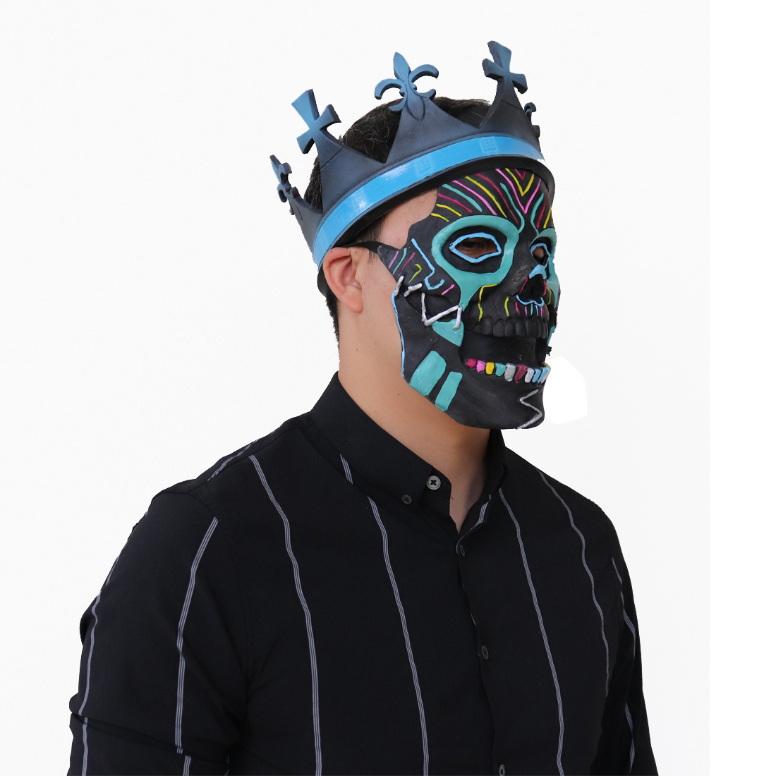 游戏看门狗军团骷髅王冠皇冠猪面具watch dogs半脸口罩万圣节头套
