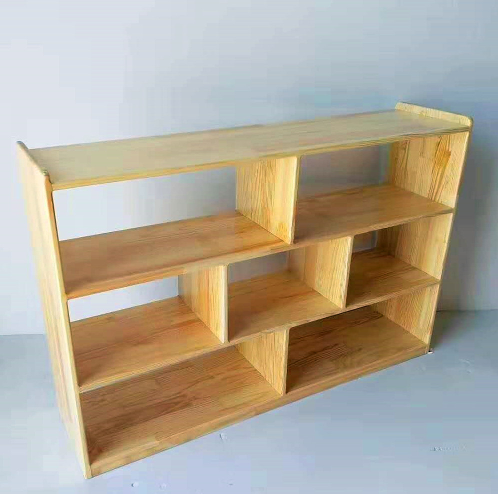 实木玩具柜幼儿园书包柜教具柜木制儿童储物柜杂物收纳架书包柜