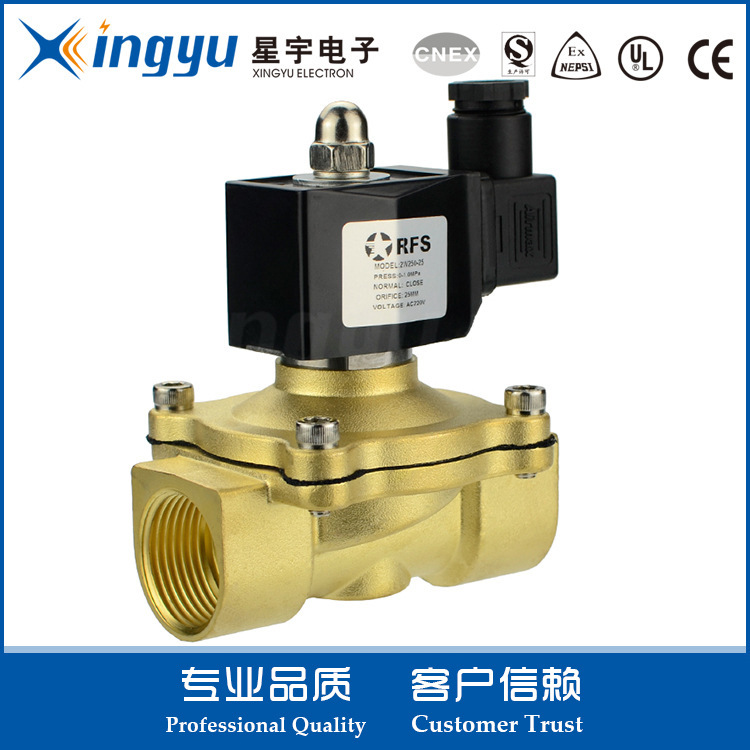 宁波星宇电子 rfs 2w160-15 2w200-20 铜不锈钢电磁阀 常闭/常开