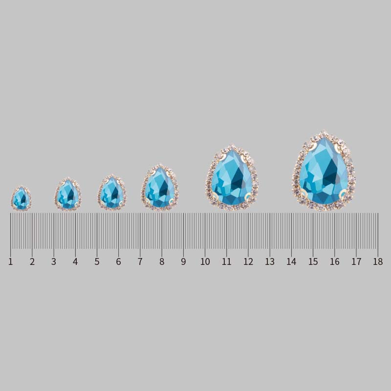 Water Drop Glass Rhinestones Surrounding Border Crystal Buckle DIY Headdress Accessories Wedding Dress Shoe Material 4-Hole Hand Sewing Clothes Accessories