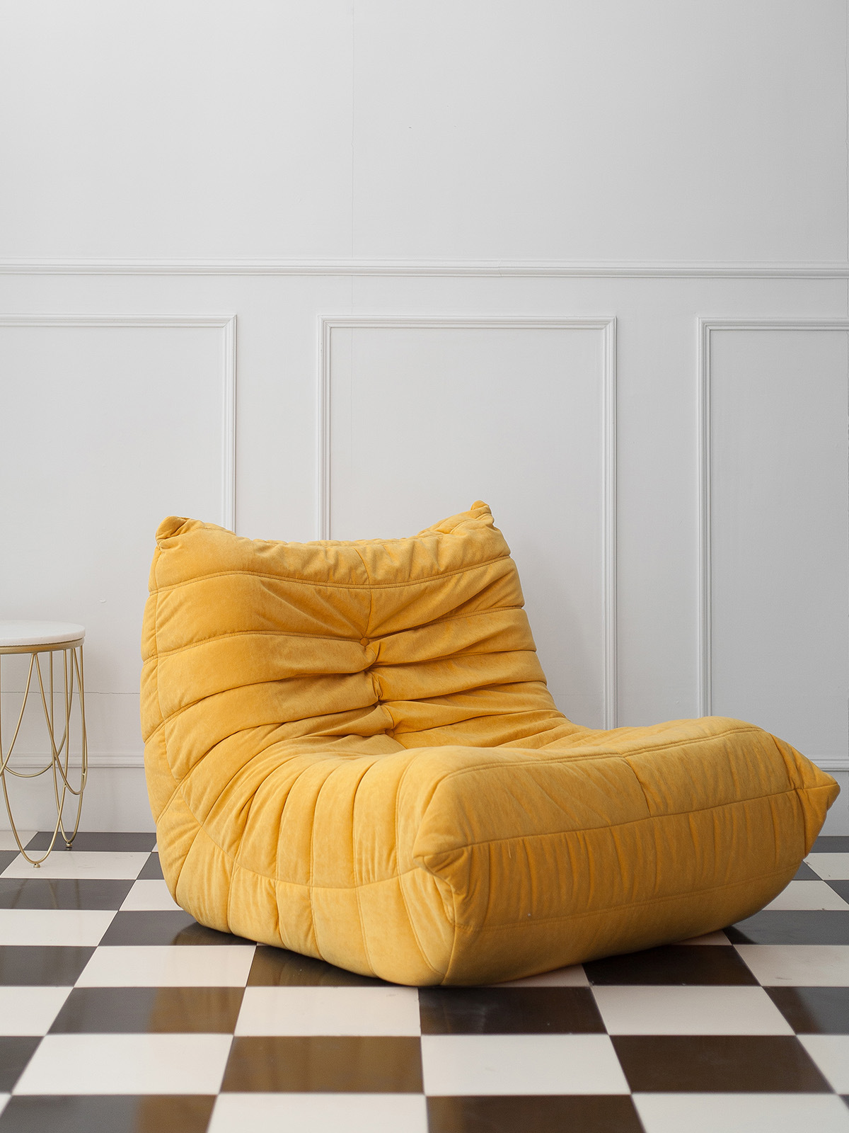 togo毛毛虫北欧懒人沙发椅创意设计师卧室皮艺轻奢复古单人躺椅