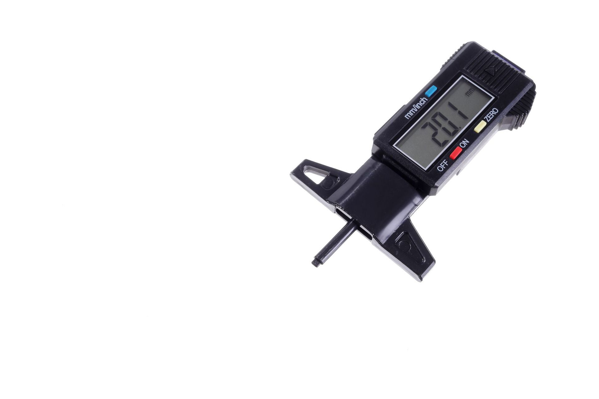 塑料款电子数显轮胎花纹深度尺计0-25mm胎纹游标卡尺检查保养工具