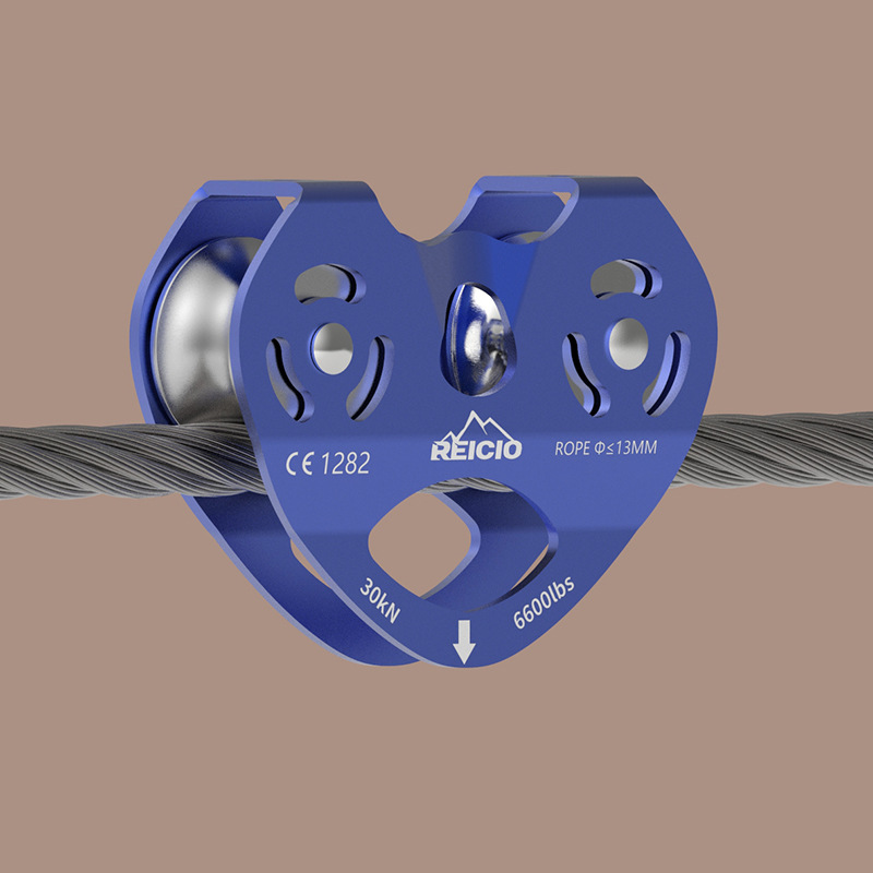 山岳索滑轮横渡绳索钢缆溜索双滑轮索道滑轮组吊运高空运输设备