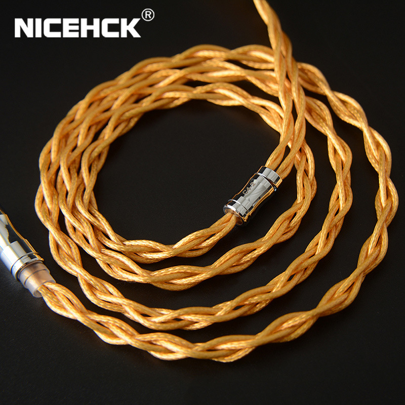 nicehck 4股十字编织银铜合金&镀银混编耳机litz结构平衡升级线材