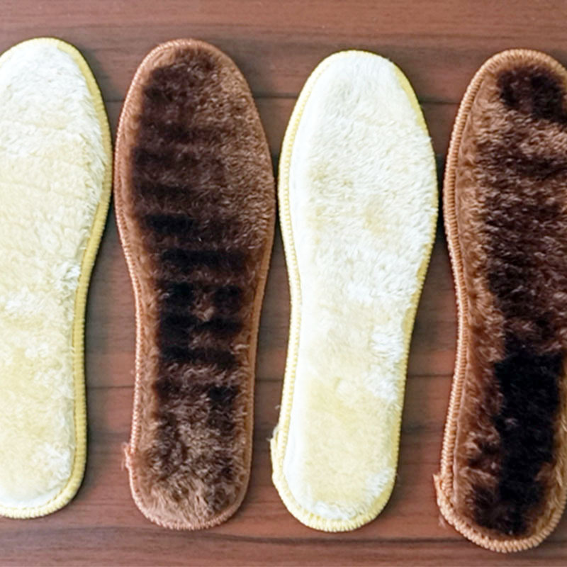 批发冬季加绒加厚保暖鞋垫仿羊毛驼绒压花鞋垫男女运动增高垫包邮